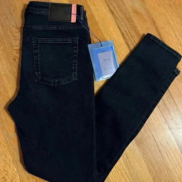 NWT Acne Studios Peg Jeans Blue Black - Picture 5 of 11